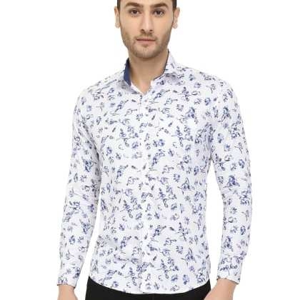 BluguysWhite Floral Print Shirt