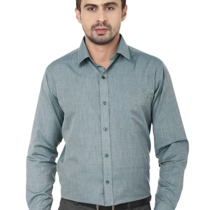 HancockGreen Solid Pure Slim Fit Formal Shirt