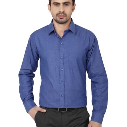 HancockImperial Blue Solid Slim Fit Formal Shirt