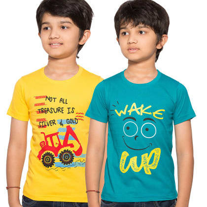 Maniac KidsMulticolor Halfsleeve Printed T-Shirts Pack Of 2