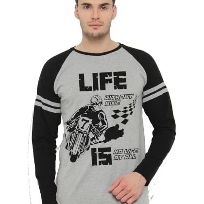 VOLDEMORTVoldemort Printed Round Neck Grey T-Shirt