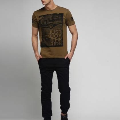 Difference Of OpinionKhaki Graphic Printed T-Shirt