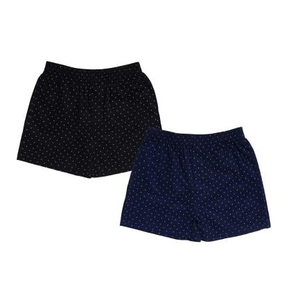 NuoviSatin Black And Navy Blue Boxers (Pack Of 2)  MJSB-SKU-81