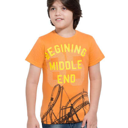 Maniac KidsOrange Half Sleeve T-Shirt