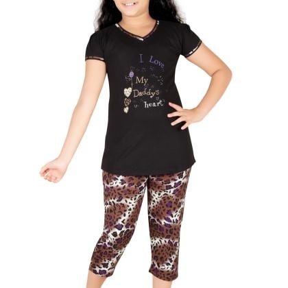 Fashion FeverBlack Cotton Night Suit