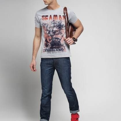 Difference Of OpinionGrey Melange Graphic Printed T-Shirt OFZ-SCO-110