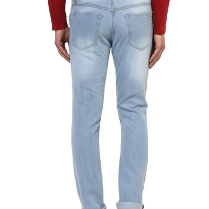 EstroloLeather Patched Studded And Ripped Jeans