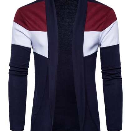PauseBlue Solid Cotton Full Sleeves Cardigan