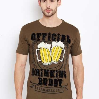 PunkCasual Olive Short Sleeves Round Neck T-Shirt