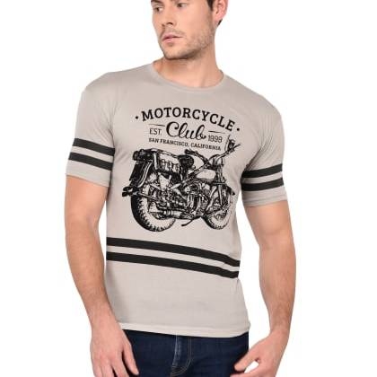 Trends TowerMotorcycle -Steel Grey Printed T-Shirt MTS-SKU-7