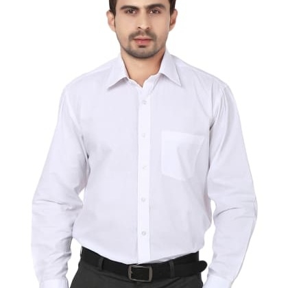 HancockWhite Solid Pure Regular Fit Formal Shirt