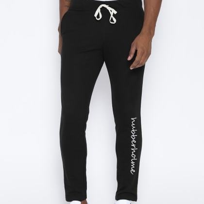 HubberholmeBlack Slim Fit Applique Jogger