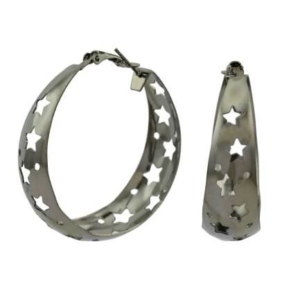 HIGH TRENDZStylish Silver Plated Hoop Earrings  FAC-SCO-04