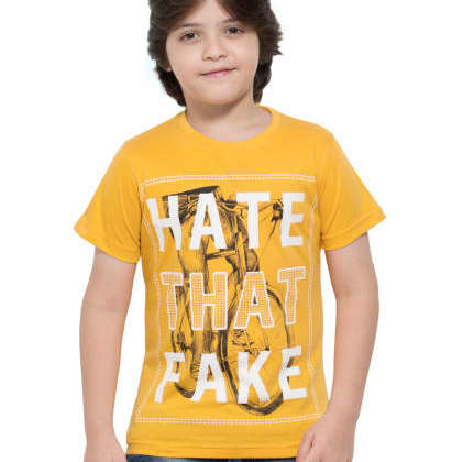 Maniac KidsYellow Half Sleeve T-Shirt