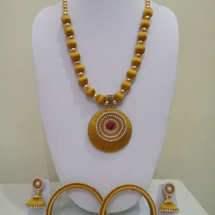 RAINBOWChandbali Necklace With Jhumka & Bangles  FAC-SCO-20