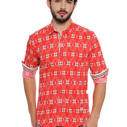 JeanerationPrinted Red Shirt