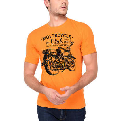 Trends TowerMotorcycle -Orange Printed T-Shirt MTS-SKU-18