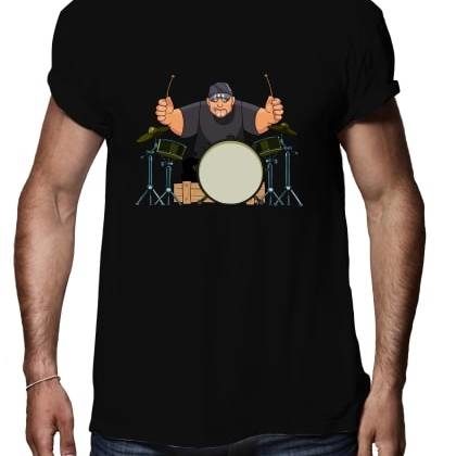 RappersshopHefty Man Drummer Black T-Shirt