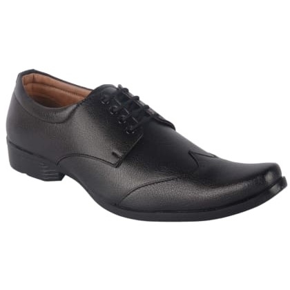 KenifaBlack Synthetic Leather Formal Derby Shoes msho-sco-69