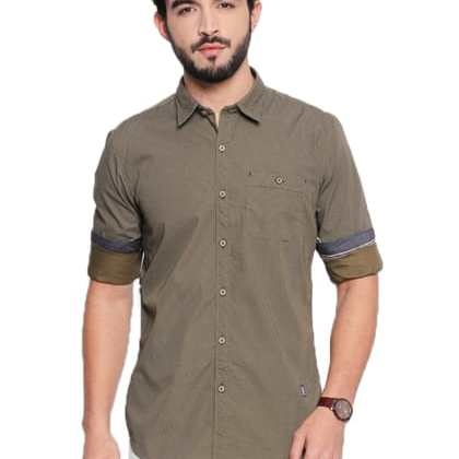 For MenJeanerationPrinted Olive Green Shirt