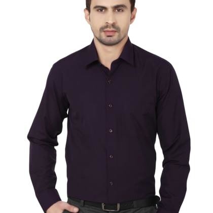 HancockWine Solid Pure Slim Fit Formal Shirt