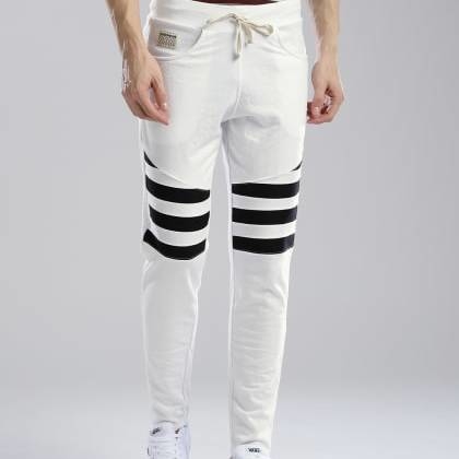 HubberholmeWhite French Terry Trackpant  MJSB-SKU-55