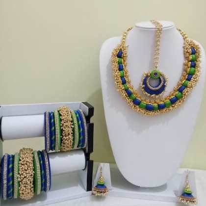 RAINBOWLorial Necklace Set - Mangtikka With Bangles  FAC-SCO-36