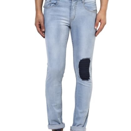 EstroloFront Back Ripped And Pin Tucked Jeans