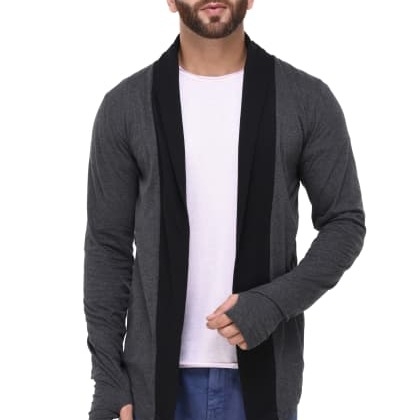 RIGOCharcoal Thumbhole Long Cardigan