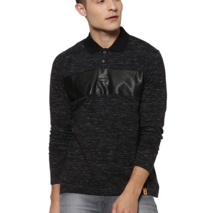 Campus SutraCharcoal Polo Neck T-Shirts