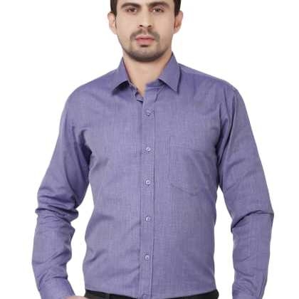HancockPurple Solid Pure Slim Fit Formal Shirt