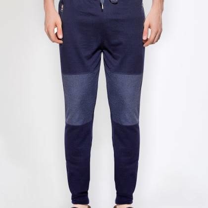 ManiacSolid Navy Blue Cotton Jogger  MJSB-SKU-48