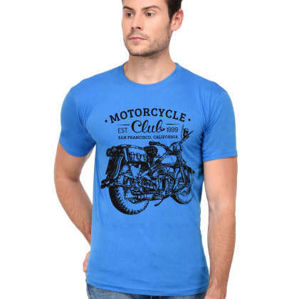 Trends TowerMotorcycle -Sky Blue Printed T-Shirt MTS-SKU-12
