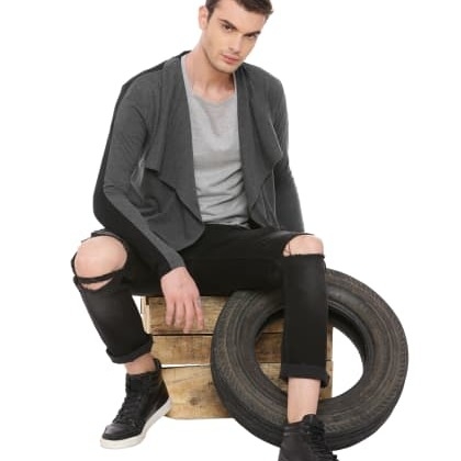 KULTPRITWaterfall Cardigan With Zipper Detailing