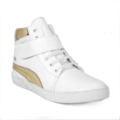 WOAKERSStylish Casualwear White Ankle Length With Buckle Shoes msho-sco-22