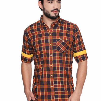JeanerationOrange Checkered Shirt