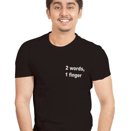 T-Identi-TBlack Cotton Half Sleeve T-Shirt