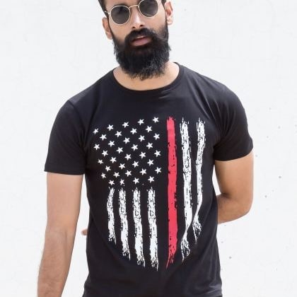 ADROBlack USA Flag T-Shirt