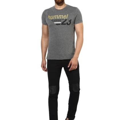 Knee Ripped And Leather Patched Black Jeans