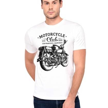 Trends TowerMotorcycle -White Printed T-Shirt MTS-SKU-22