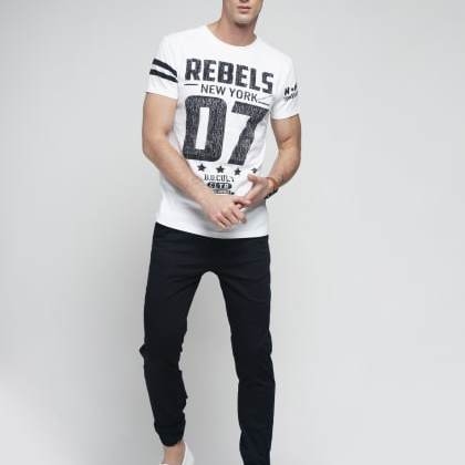 Difference Of OpinionWhite Graphic Printed T-Shirt