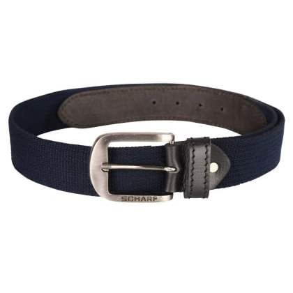 SCHARF ACCESSORIESTwister Canvas Series Genuine Blue Leather Belt Men-Acc-14