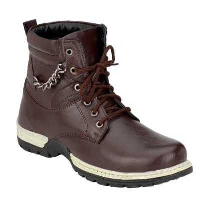King KarlosBrown Chain Boots msho-sco-169