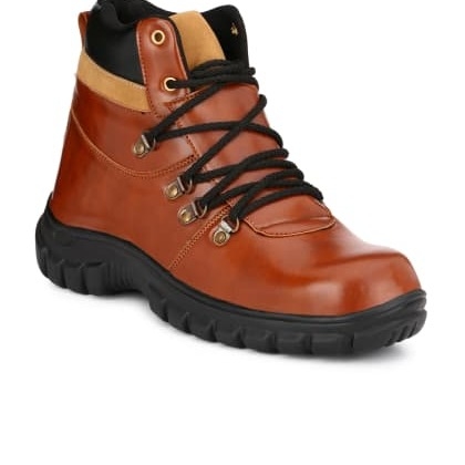 Eego ItalyTan Synthetic Leather Steel Toe Boots msho-sco-167