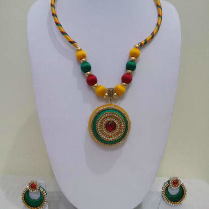 RAINBOWDonut Designed Necklace With Chandbali Earrings  FAC-SCO-08