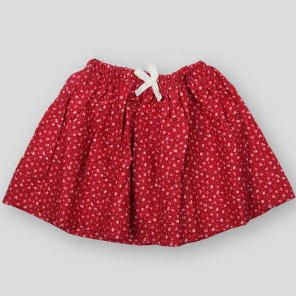 PIKABOORed Base Flower Printed Skirt
