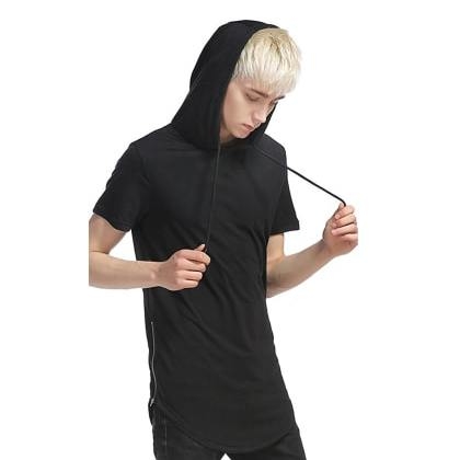 PauseBlack Solid Cotton Slim Fit Short Sleeves T-Shirt