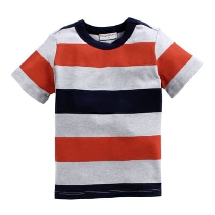 Crayon FlakesOrange Navy Stripes T-Shirt