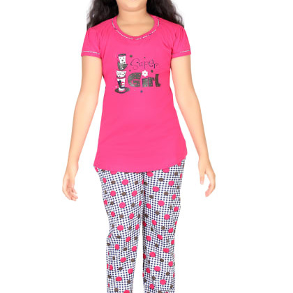 Fashion FeverPink Cotton Night Suit