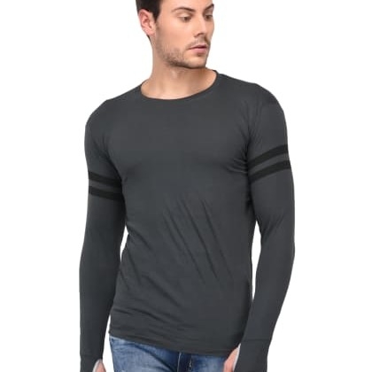 Trends TowerDark Grey Thumb Hole Minimalist T-Shirts